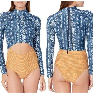 Rip Curl Blue and Orange One Piece Swimsuit/Surfsuit
